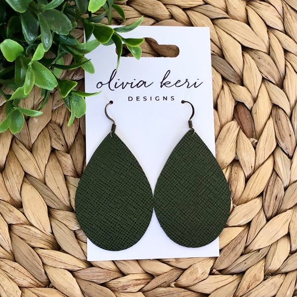 Brittany - Dark Olive Saffiano
