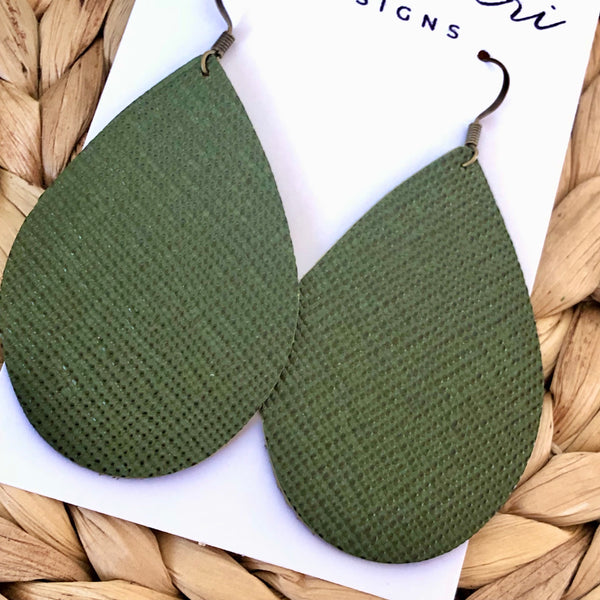 Brittany - Dark Olive Saffiano