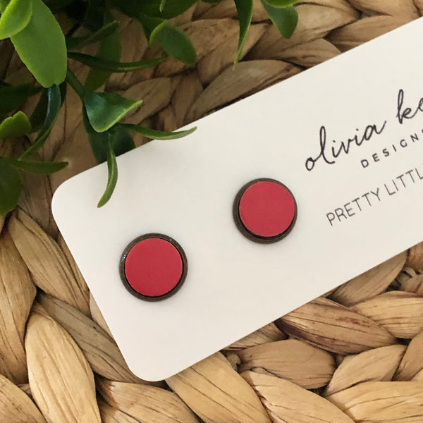 Pretty Little Things Studs - Dark Coral