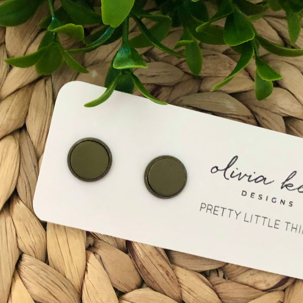 Pretty Little Things Studs - Olive